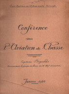 CONFERENCE SUR AVIATION DE CHASSE 1926 COURS PRATIQUE DEFENSE CONTRE AERONEFS DCA - Aviación