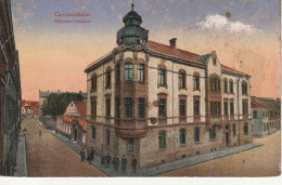 Germersheim, Offiziersgebäude , Bahnstempel  Darmstadt-Worms 1915,  O.li. Knick - Germersheim