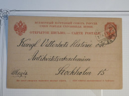 DJ 16 RUSSIE   BELLE  CARTE  ENTIER RARE 1913   ST PETERSBURG A  STOKHOLM  SUEDE   +AFFRANCH. INTERESSANT++ - Enteros Postales