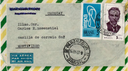 BRAZIL 1967 AIRMAIL  LETTER SENT TO MONTEVIDEO - Lettres & Documents