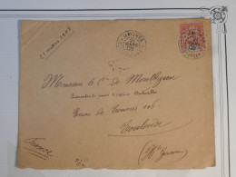 DJ 16  GABON  BELLE  LETTRE 1908   PETIT BUREAU MAYUMBA   A TOULOUSE FRANCE  +AFFRANCH. INTERESSANT++ - Storia Postale