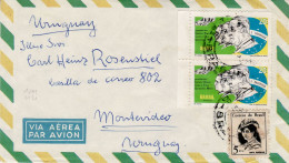 BRAZIL 1972 AIRMAIL  LETTER SENT TO MONTEVIDEO - Storia Postale