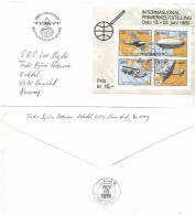 Norway 1979 Cover With Special Cancellation  Polar Route Oslo-Los Angeles 25 Years, With Mi Bloc 2 Planes - Briefe U. Dokumente