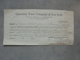 Guaranty Trust Company Of New York 1939. Succursale De Bruxelles (300.000 Frs) - Verenigde Staten