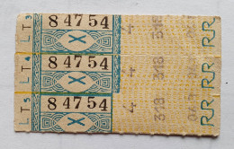 RATP / BUS / Réseau Routier / Paris / 3 Tickets Anciens / Bleu / Code X /Série LT - Europe