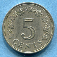 MALTA - 5 Cents 1972 - KM# 10 * Ref. 0069 - Malta