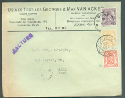 N°419-710-714  - Affranchissement LION Sceau De L'Etat à 1Fr.20 Obl. Sc GENT + Dc Muet  (combinaison Originale !)  Sur L - 1935-1949 Sellos Pequeños Del Estado