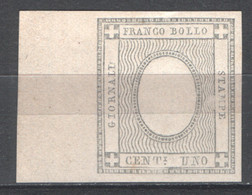 Sardegna 1861 1c. Senza Cifra Bolaffi 44B (*)/MNG VF - Firmato / Signed Avi - Sardinië