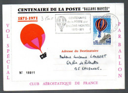 N° PA 45 - Centenaire De La Poste (Par Ballon Monté) - Matasellos Provisorios