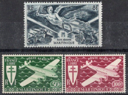 Martinique Timbres-poste Aérienne N°4* à 6* Neufs Charnières TB  Cote : 4€00 - Airmail