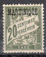 Martinique Timbre-Taxe N°3* Neuf Charnière TB  Cote : 2€75 - Strafport