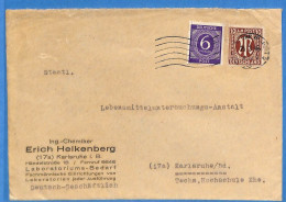 Allemagne Bizone - 1946 - Lettre De Karlsruhe - G29343 - Andere & Zonder Classificatie
