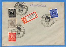 Allemagne Bizone - 1946 - Lettre Einschreiben De Munchen - G29283 - Autres & Non Classés