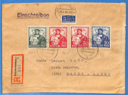 Allemagne Bizone - 1949 - Lettre Einschreiben De M.Gladbach - G29280 - Autres & Non Classés