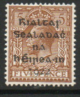 Ireland 1922 Dollard Rialtas Overprint On 5d Yellow-brown, Hinged Mint, SG 7 - Neufs