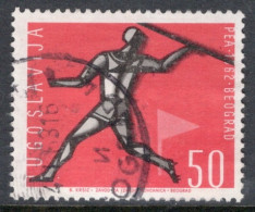 Yugoslavia 1962 Single Stamp For European Athletics Championships, Belgrade  In Fine Used - Oblitérés