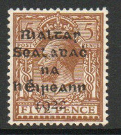 Ireland 1922 Dollard Rialtas Overprint On 5d Yellow-brown, Hinged Mint, SG 7 - Ungebraucht