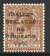 Ireland 1922 Dollard Rialtas Overprint On 5d Yellow-brown, Hinged Mint, SG 7 - Nuovi