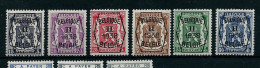PRE 339/344   -Février 1938 - ** - Typo Precancels 1936-51 (Small Seal Of The State)