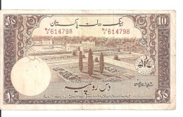 PAKISTAN 10 RUPEES  ND1953 VF P 13 - Pakistan