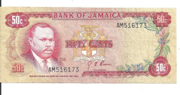 JAMAIQUE 50 CENTS L.1960(1970) VF+ P 53 - Giamaica