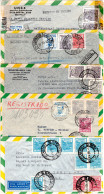 Brasilien 1943/50, 5 Internat. Luftpost Briefe, Dabei Einschreiben U. Zensur - Storia Postale