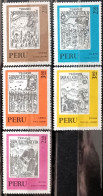 Peru/Pérou  1972  YT N°PE 585-87, 89-90 4e Cent. Calendrier Inca (II) 5 Val - N** Cote 10€ - Pérou