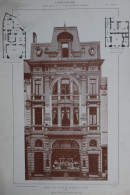 GENT 1886 - MAISON RUE DIGUE DE BRABANT 44     45 X 32 CM   VOIR 2 SCANS - Arquitectura