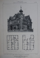 MIDDELKERKE 1889 - L'ISBA , GROUPE DE TRIS VILLAS A MIDDELKERKE      45 X 32 CM   VOIR 2 SCANS - Architettura