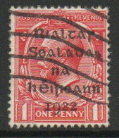Ireland 1922 Dollard Rialtas Overprint On 1d Scarlet, C In Sealadac Damaged, Used, SG 2 - Unused Stamps