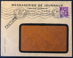 France, Divers Sur Enveloppe, Perforé MESSAGERIES DE JOURNAUX 1937  - (B1679) - Cartas & Documentos