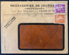 France, Divers Sur Enveloppe, Perforé MESSAGERIES DE JOURNAUX 1937  - (B1710) - Brieven En Documenten