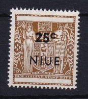 Niue: 1967   Arms -  Decimal Currency Surcharge   SG135    25c   MNH - Niue