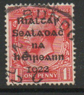 Ireland 1922 Dollard Rialtas Overprint On 1d Scarlet, No Upright On D Of Sealadac, Used, SG 2 - Ungebraucht