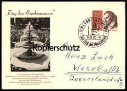 ÄLTERE POSTKARTE LÜBBECKE TAG DES BIERBRUNNENS VOLKSFEST 1960 BIER Beer Fountain Fontaine Ansichtskarte AK Postcard - Lübbecke