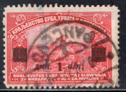Yugoslavia 1922 Single Sold At Double Face Value For The Benefit Of Invalid Soldiers With 1 Din Surcharge In Fine Used - Usados