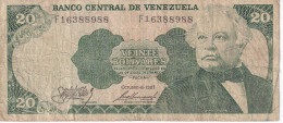 BILLETE DE VENEZUELA DE 20 BOLIVARES DEL AÑO 1981 (BANK NOTE) - Venezuela