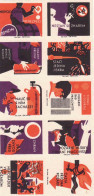 Czechoslovakia - Czechia 10 Matchbox Labels - Fire Protection - Požiarna Ochrana - Boites D'allumettes - Etiquettes