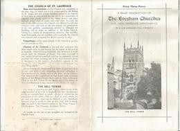 Dépliant Touristique, 4 Pages, A Description Of THE EVESHAM CHURCHES , Angleterre, Worcestershire , Frais Fr 1.45 E - Reiseprospekte