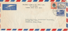 South Africa Air Mail Cover Sent To USA 25-11-1952 Folded Cover Topic Stamps - Poste Aérienne