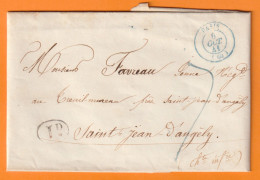 1841 Lettre De PARIS, Cad Bleu Vers Treuil Mureau Près St Jean D'Angely, Charente Inférieure - Décime Rural - 1801-1848: Precursori XIX