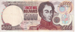 BILLETE DE VENEZUELA DE 5000 BOLIVARES DEL AÑO 1996 EN CALIDAD EBC (XF) (BANKNOTE) - Venezuela