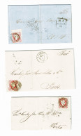 Portugal, 1856/8, 3 Cartas - Briefe U. Dokumente