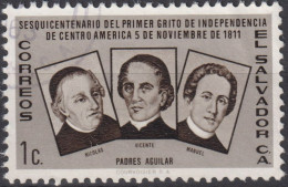1961 El Salvador ° Mi:SV 833, Sn:SV 719, Yt:SV 668, Fathers Nicolás, Vicente And Manuel Aguilar - Salvador