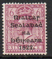Ireland 1922 Thom Rialtas Overprint On 6d Reddish-purple, MNH, SG 39 - Ungebraucht