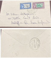 D)1956, GILBERT AND ELLICE ISLANDS, COVER WITH CHRISTMAS ISLAND CANCELLATION WITH STAMPS PORTRAIT OF QUEEN ELIZABETH II, - Kiribati (1979-...)