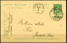 1912 5c Postkaart F/N Van TEMSCHE TAMISE Naar Kemseke ( Kemzeke ) - 2 Open Sterren - Postkarten 1909-1934