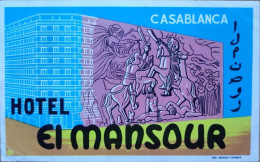 Marocco Casablanca El Mansour Hotel Label Etiquette Valise - Etiquettes D'hotels