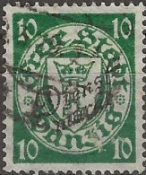 DANZIG 1924 Official - Arms Overprinted Dienst-marke - 10pf. - Green FU - Officials