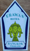 Thailand Bangkok Erawan Hotel Label Etiquette Valise - Etiquettes D'hotels